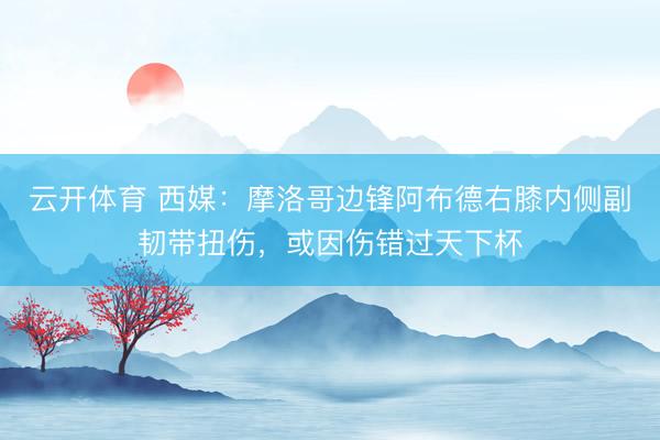 云开体育 西媒：摩洛哥边锋阿布德右膝内侧副韧带扭伤，或因伤错过天下杯