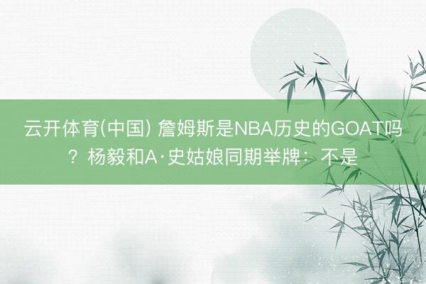 云开体育(中国) 詹姆斯是NBA历史的GOAT吗？杨毅和A·史姑娘同期举牌：不是