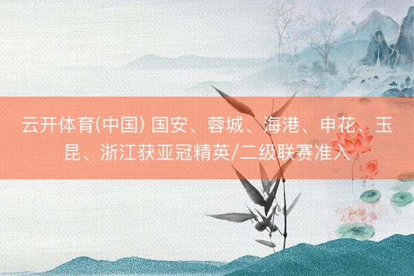 云开体育(中国) 国安、蓉城、海港、申花、玉昆、浙江获亚冠精英/二级联赛准入