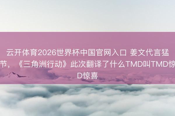 云开体育2026世界杯中国官网入口 姜文代言猛攻节，《三角洲行动》此次翻译了什么