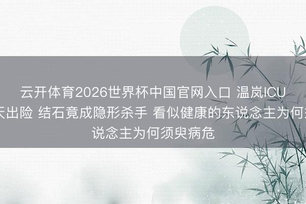 云开体育2026世界杯中国官网入口 温岚ICU抢救10天出险 结石竟成隐形杀手 看似健康的东说念主为何须臾病危