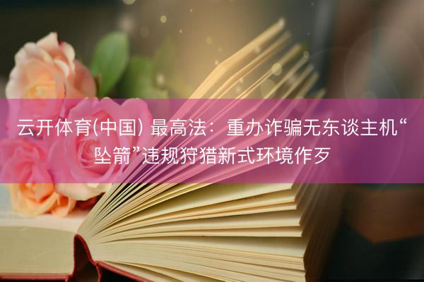 云开体育(中国) 最高法:重办诈骗无东谈主机“坠箭”违规狩猎新式环境作歹